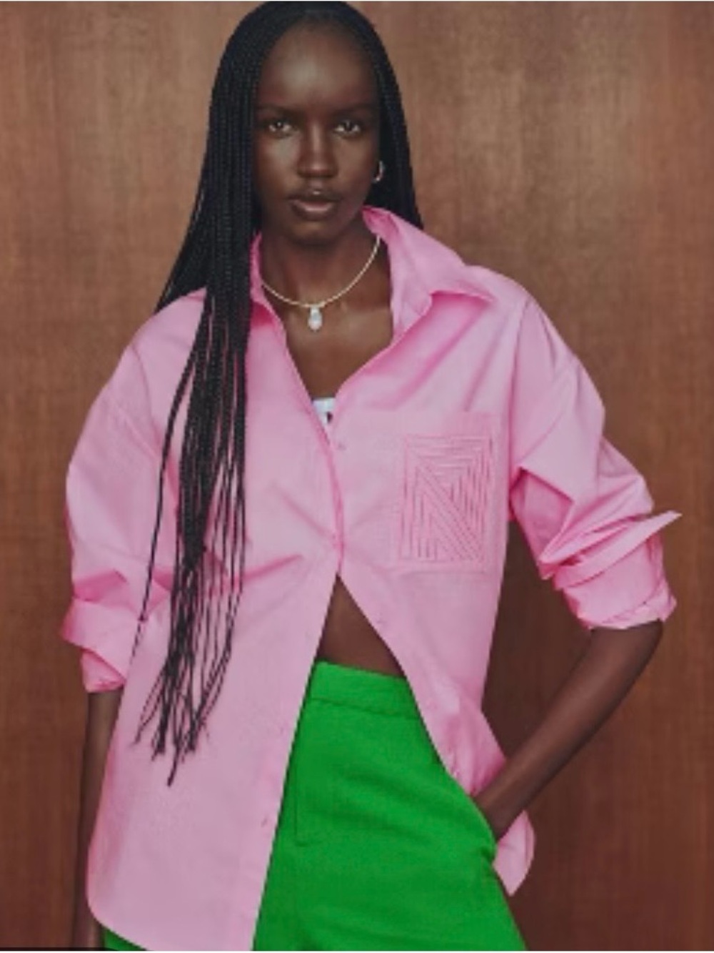 Rosie Assoulin x Target Pink Button-Down Shirt with Pocket Detail